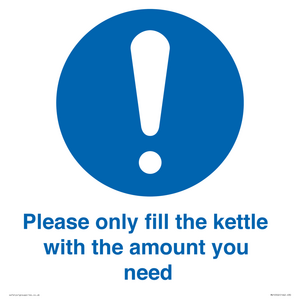 Please only fill the kettle with the amount you need